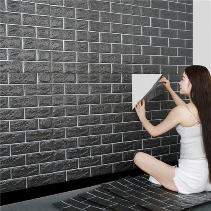 Pvc 3D Waterproof Wall Stickers Foam Selfadhesive Wallpaper Background