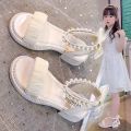 Girls' Shoes Princess Sandals2023New Summer Summer Girls' Children Teens Babies Soft-Soled High Heels. 