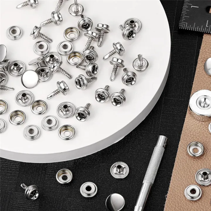 ARELENE 24 Set Boat Canvas Snaps Kit Tool 74 Pcs Stainless Steel Screw ...