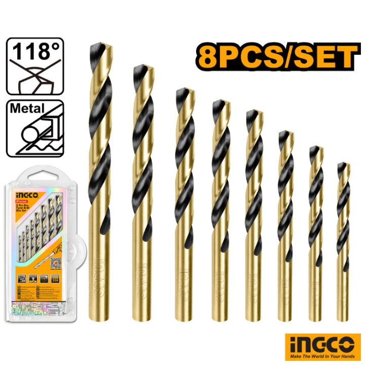 INGCO HSS Twist Drill Bit Set 8Pcs