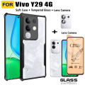 ShockProof Case for Vivo Y29 4G Ceramic Tempered Glass 3 in 1 Vivo Y19S Y04 Y29 5G Screen Protector Camera Lens Film. 