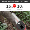 24V Mini Chainsaw 4-Inch 1500mAh Cordless Power Chain Saws Portable Electri-c Pruning Saw for Courtyard Tree Branch Wood Cutting. 