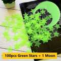 Moons + 100 Pieces Star Stickers High Quality 3D Light Emitting Stars - Radium Luminous Stars. 