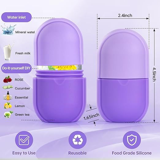 Ice Roller for Face and Eye, Ice Cube Roller Massager for Skin Women Care Tools,Reduce Migraine Pain,Massage Silicone Ice Mold