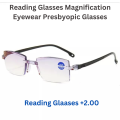 Reading Glasses Men/woman Magnification Eyewear Presbyopic Glasses Diopter +2.0 Glasses Clear Eyeglasses Smart Focus Men Women Rimless Reading Glasses Anti Blue Light Bifocal Far Near Magnification Eyewear Presbyopic Glasses. 