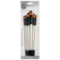 Keep Smiling Artist Paint Brush Pinsel Set 6 Pieces (Round/Angle/Filbert) White. 