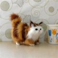 Birthday Gifts Kawaii Soft Fake Cat for Children Baby Toy Cat Model Simulation Cat Stuffed Kitten Plush Cat Toys. 