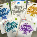 Party Cake Decoration Shine Cake Topper Emboss Plastic Happy BirthdayToppers. 
