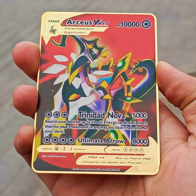 pokemon cards golden 2023 Pokemon Card Charizard Ash Ketchum Energy Gold  Metal Card Gengar Arceus Rare Game Collection Battle Trainer Card Kid  GiftParty Games Crafts | Daraz.lk