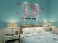 Hello Kitty Wall Sticker Acrylic 3D Solid Crystal Hello Kitty Wall Decoration Stickers Office Decoration Ideas. 