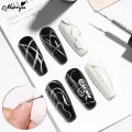 Monja 5/8ml Nail Art Liner Metallic Silver Mirror Glitter Painting Line Gel Polish Chrome Super Bright Effect Painting Drawing Line French Acrylic Soak Off UV LED Varnish DIY Nail Art Tool. 