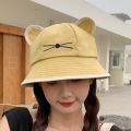 Korean Cute Cartoon Women Girls Bucket Hat Spring Summer Kawaii Beach Sun Visor Hats Wide Brim Solivd Cotton Panama Cap. 