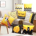 door stopper rubber Geometric Yellow Pillowcase for Sofa Decorative Cushion Cover DIY Printed Pillow Cover Home Decor 45x45cm Chair Car Cushions. 