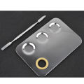 Makeup Palette, Stainless Steel Metal Mixing Palette with Spatula Artist Tool for Mixing Foundation Nail-Art. 