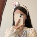 Pink Girl Hello Kitty Headband Cute Princess Style Face Wash Headband Girl Kt Plush Doll Headband. 