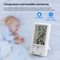 YIERYI Temperature and Humidity Meter with Time Display Indoor Hygrometer Temperature Humidity Monitor Meter. 