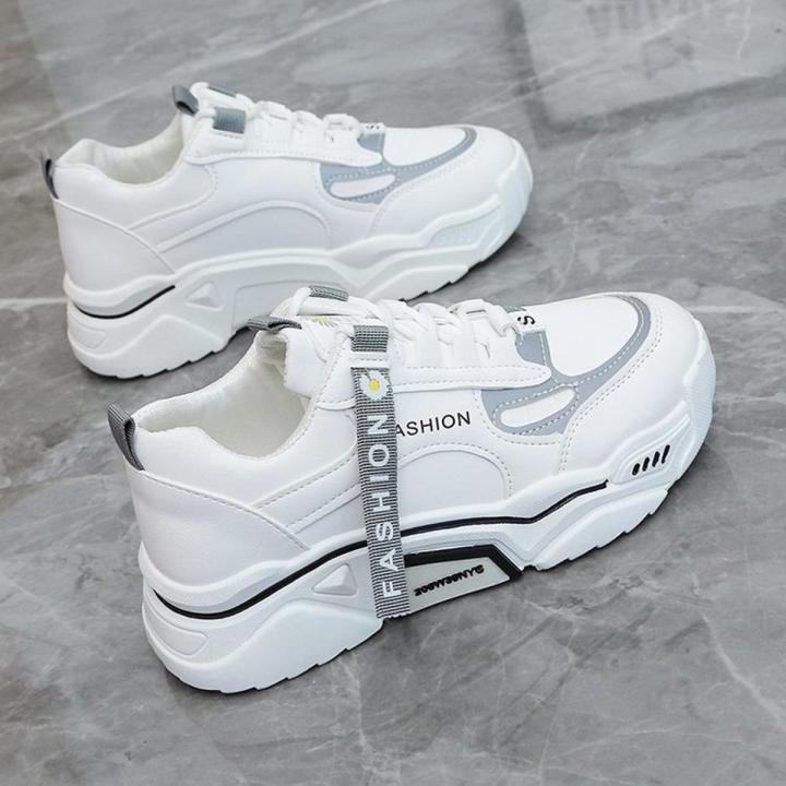 Women Sneakers h-heel GIrls Casual SPorts Shoes Low Cut Students White/black SHoes