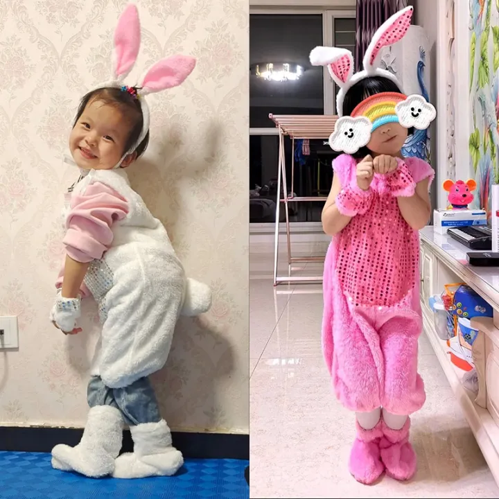 4pcs%20Halloween%20Children%20Animal%20Show%20Clothing%20White%20Rabbit%20Cosplay%20Costume%20Boys%20Girls%20Wolf%20Dress%20Kids%20Easter%20Bunny%20Dance%20Clothes%20-%20Image%204