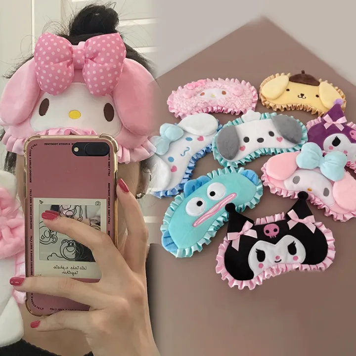 Sanrio Cartoon Flounce Eyeshade Japanese Style Eye Patch Kuromi My Melody Pochacco Cinnamoroll Sleeping Blindfold For Girl Huiye