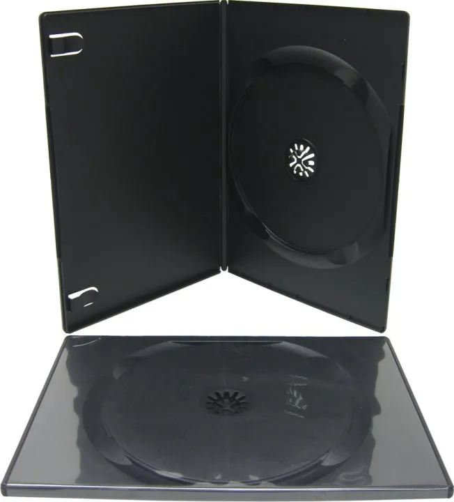 Double%202-Disc%20CD%20DVD%20Cases%20in%2014mm%20Standard%20Thickness%20with%20Side-by-Side%20Hubs%20in%20Black%20-%20Image%205