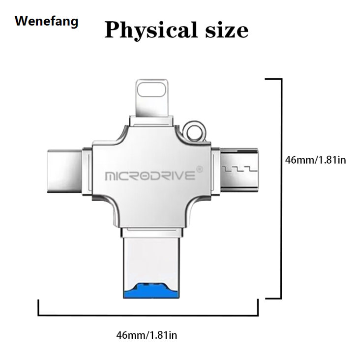 Wenefang%204%20in%201%20OTG%20Adapter%20Flash%20Drive%20for%20iPhone%20Card%20Reader%2064GB%20128GB%20256GB%20to%20lightning%20to%20type%20USB-C%20to%20Micro%20USB%20for%20phone%20/%20PC%20-%20Image%203