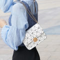 Women Geometric Crossbody Bag, Trendy Shoulder Bag Travel Satchel with Chain Strap. 