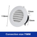 Exterior Wall Air Vent Grille Plastic Round Air Exhaust Vent Grille Ducting Encounter. 