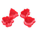 4Pcs/Set Christmas Cookie Biscuit Mold 3D Cookie Plunger Cutter Diy Baking Mould. 