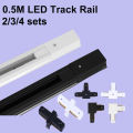 Led Track Light Rail 2 Wires Track Rail Fitting Aluminum 0.5M 1M Rails Jointer I Connector T For Store Home Spot Track Install. 