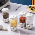 Salt and Pepper Bottle Dispenser | Seasoning and Spices Storage Case | Double Sided Press Type Pour Pepper and Salt Shaker| Transparent Seasoning Tank Container- 140ml. 