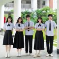 Suit Graduation Shirt Women's Short College Style Thai Summer jk Junior High School Student Uniform High School Student Business Attire Thailand School Uniform. 