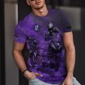 New summer motorcycle T-shirt for men, 3D car back print street T-shirt for men, oversized casual and breathable men's body. 