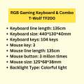 RGB Gaming Keyboard & Combo T-Wolf TF200. 