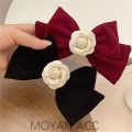 Retro Black Velvet Bow Hairpins for Women Fabric Camellia Flower Hair Clips Headdress Barrette Hairgrip Girls Hair Accessories. 