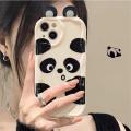Phone Case For Samsung Galaxy A02 A02S A03 CORE A04 A04E A04S A10 A11 A13 A14 A22 A23 A24 A30 A20 A21S Back Cover Funny Wavy Texture Cartoon 3D Cute Panda Doll Ears Fashion Creative Silicone Cover TPU Clear Soft.