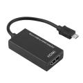 OH  Mini Micro USB To HDMI Adapter Converter Cable Portable Micro USB Male To Female HDMI Adapter Cable Black. 