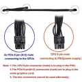 15Pc ATX CPU 8 Pin Male to Dual PCIe 2X 8 Pin (6+2) Male Power Adapter Cable for Modular Power Supply(63cm+23cm). 