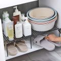 Minimal Expandable Kitchen Storage Rack, Multi-function Kitchen Pot Pan Organizer Cabinet Shelf Holder, Pantry Shelves, Under Sink and Counter Top Organizer by Simplist. 