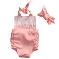 【BestGO】Newborn Infant Baby Girl Jumpsuit Headband Floral Romper Outfits Sunsuit Clothes - intl. 