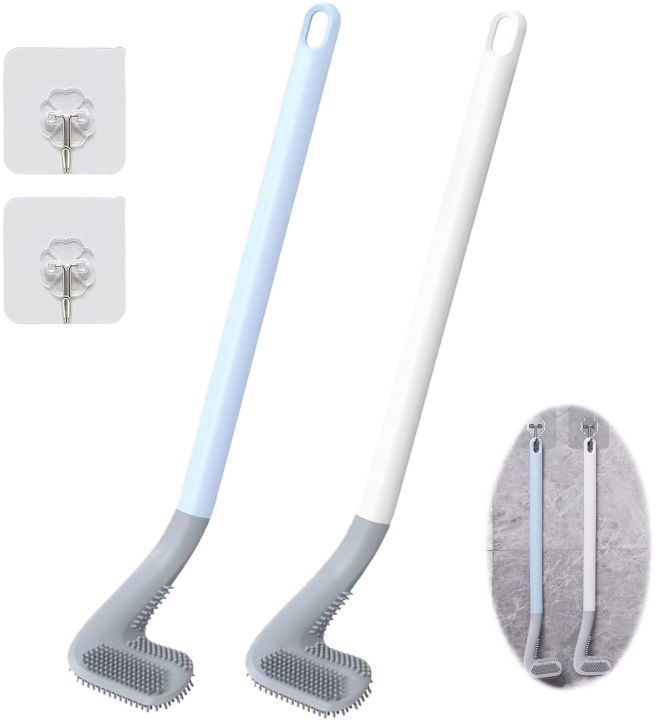 Golf Toilet Brush, Long-Handled Toilet Brush, New Type of Brush Head, Golf Brush Head Toilet Brush No Dead Corners Household Brush Wall-Mounted Light Luxury Silicone Toilet Brush