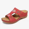 【ZOSR】🌼Women Wedge Sandal Embroidered Open Toe Sandals Vintage Platform Non-slip Slipper beautiful women's slippers. 