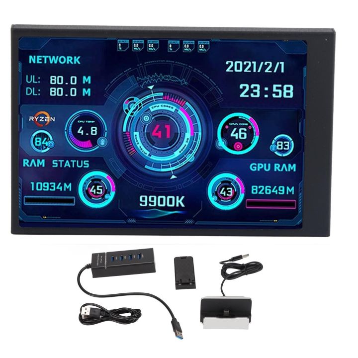 3.5%20Inch%20IPS%20Display%20Screen%20Secondary%20Screen%20Mini%20Monitor%20Horizontal%20Vertical%20Screen%20Switching%20360%C2%B0%20Rotation%20Dual%20USB%20Ports%20for%20Raspberry%20Pi%20Computers%20ITX%20PC%20Chassis%20-%20Image%206