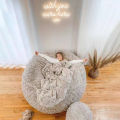 Home Sponge Bed Bean Bag Chair Cover Slipcover Double Bedroom Balcony Large Couch Round Soft Fluffy Cover No Fillings Only Cover. 