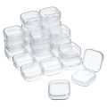 24Pcs Small Clear Plastic Beads Storage Containers Box with Hinged Lid for Storage of Small Items Crafts Hardware. 