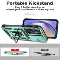 For Samsung Galaxy A55 5G Case with Slide Camera Cover, 360° Ring Holder Metal Kickstand, work for Phone Holder Car Mount, Drop Peep Protection. 