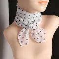 Women Scarf Dot Print Thin Neckerchief Breathable Neck Decoration Chiffon Collar Scarf Lady Head Neck Square Scarf. 