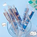 Kawaii Cute Press Pen Cartoon Blue Big-Eared Dog 0.5mm Black Ink Gel Pens Pens Student Writting Stationery Office School Supplies. 