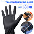 Black Kitchen Disposable Gloves Waterproof Thickened PVC Protective Gloves Kitchen Laboratory Cleaning Gloves. 