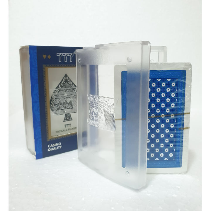 777 Poker Plastic Playing Cards with Case- 100% PVC Waterproof Casino Quality 54 Cards