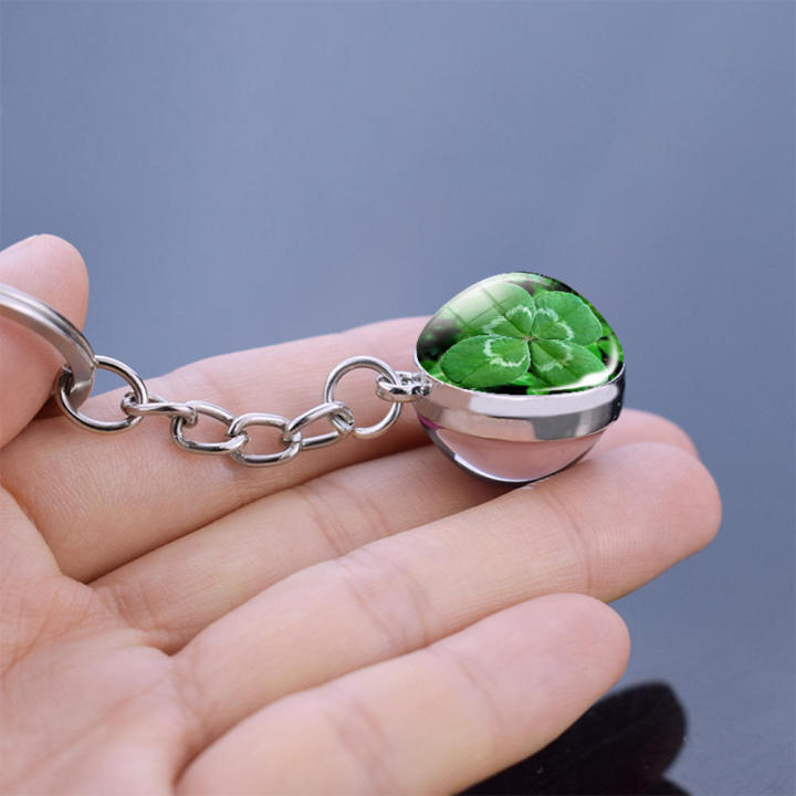 Gift%20Keychain%20Unique%20Lucky%20Jewelry%20Four%20Leaf%20Clover%20Clover-shaped%20Glass%20Ball%20for%20Good%20luck%20charm%20Fashion%20accessory%20Key%20-%20Image%207